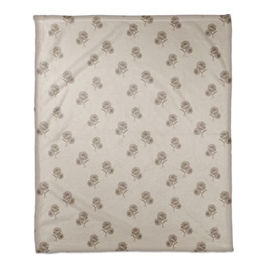Delicate Floral Coral Fleece Blanket